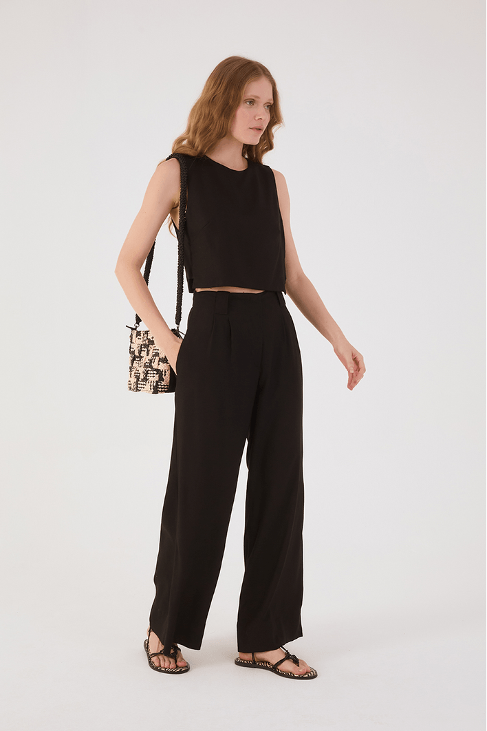 Calça Linho Pregas