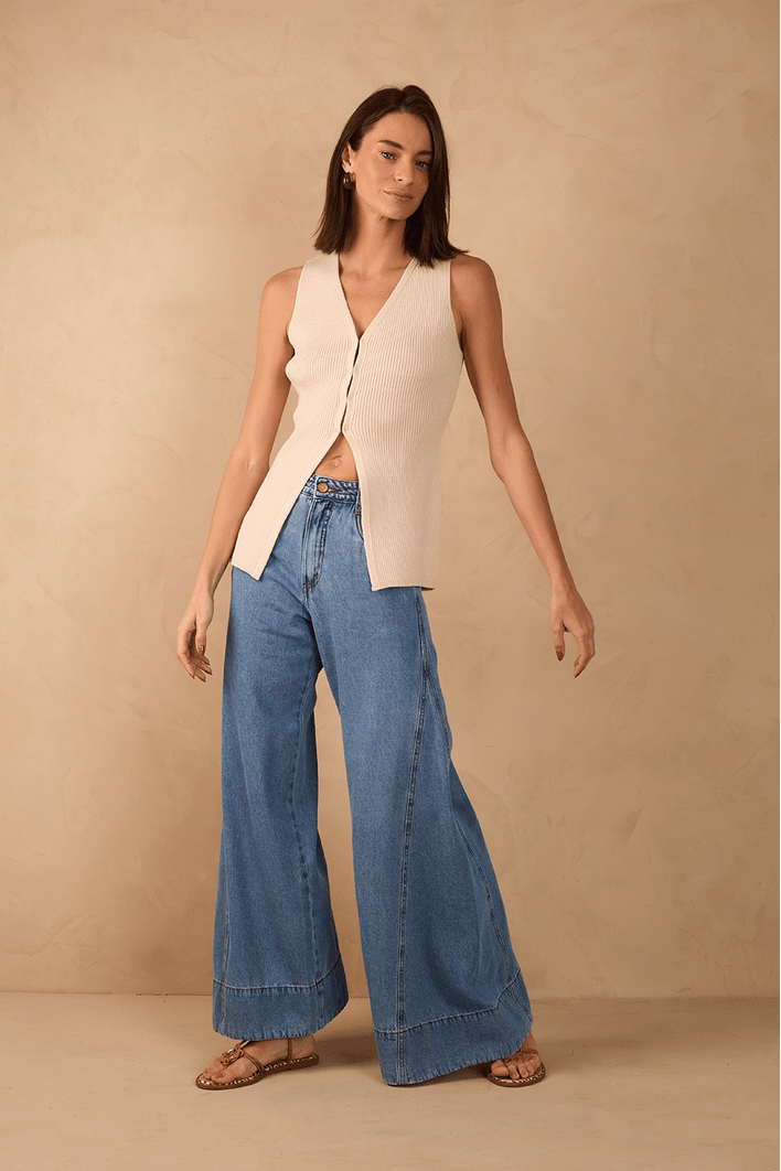 Calça Jeans Cós Pespontado