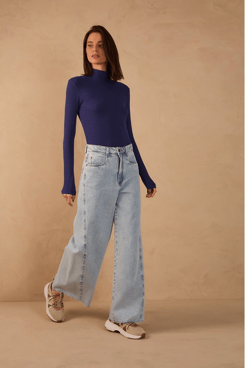 Calça Jeans Costura Deslocada