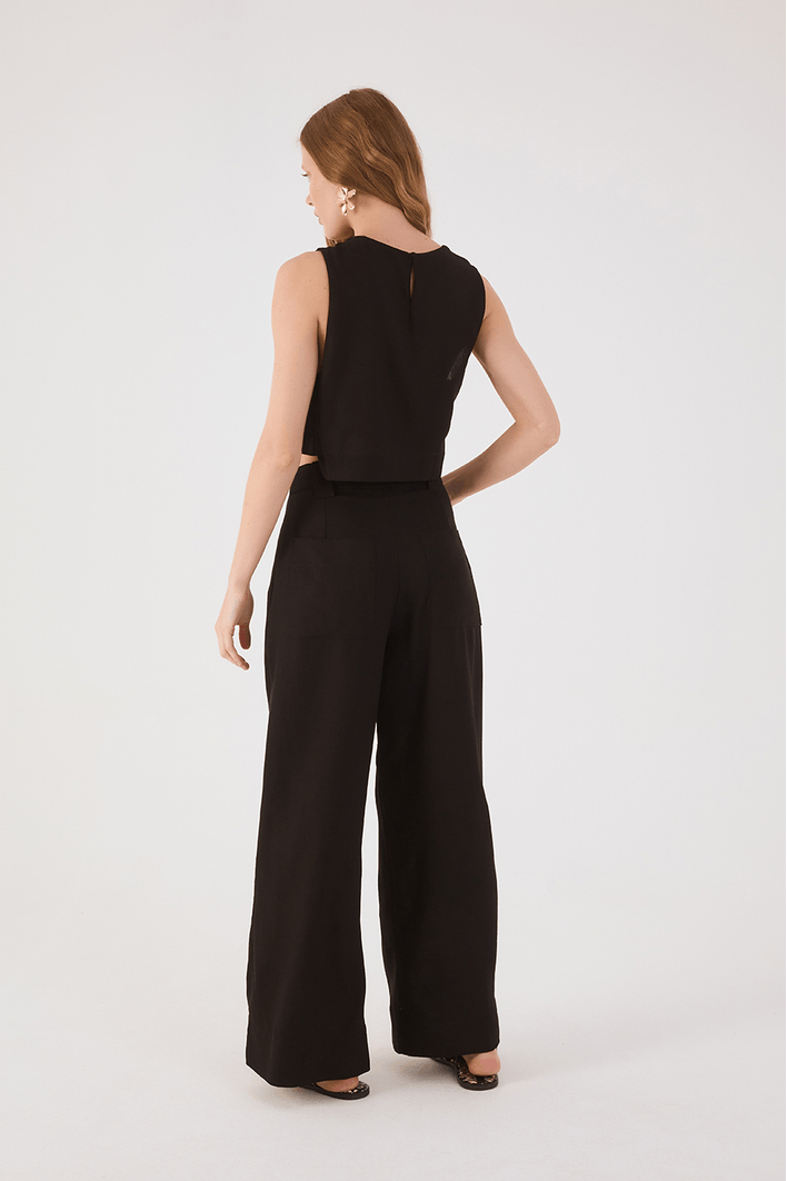 Calça Linho Pregas