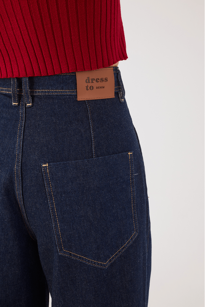 Calça Jeans Pregas Alfaiataria