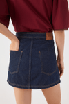 Saia Jeans Prega Botões