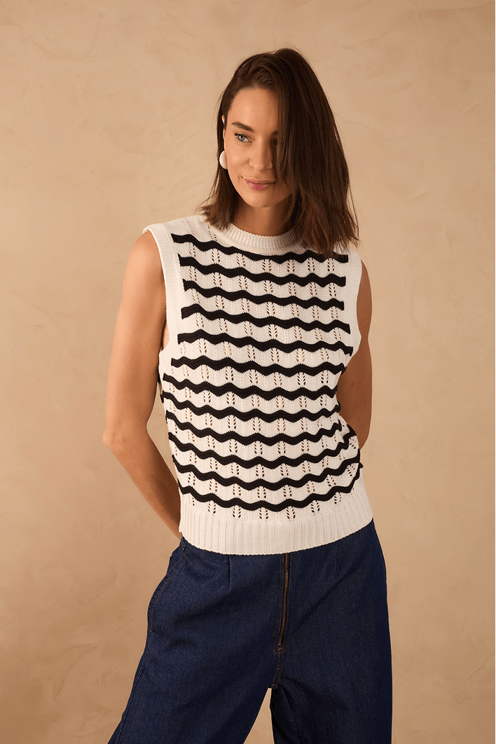 Colete Tricot Ondas