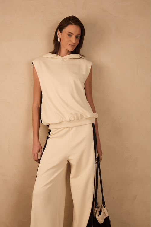 Blusa Moletom Com Nylon