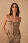 Blusa Linho Botões Frente