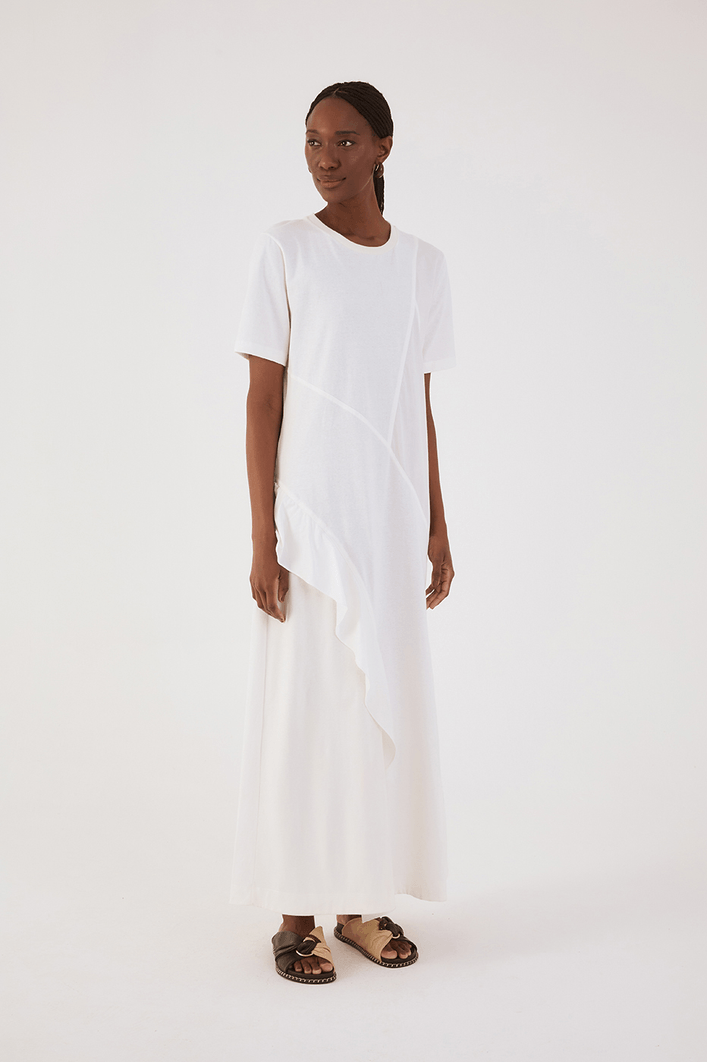 Vestido Recortes Com Tecido