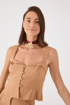 Blusa Linho Botões Frente