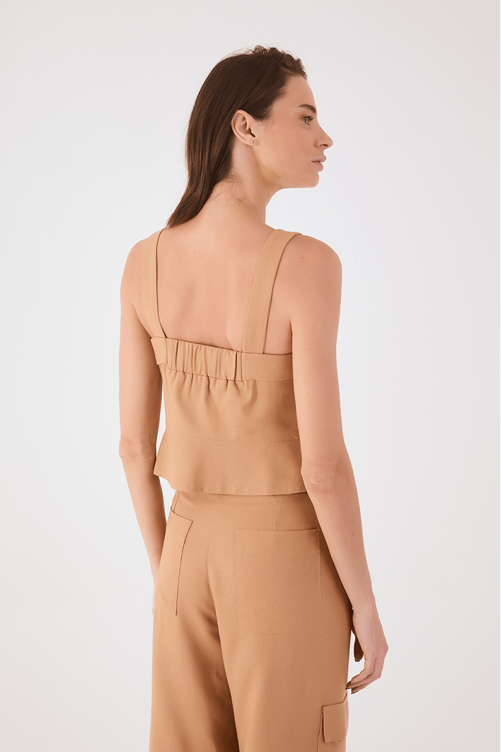 Blusa Linho Botões Frente