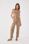 Calça Linho Bolsos Laterais