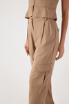 Calça Linho Bolsos Laterais