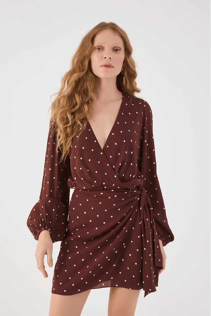Vestido Pareô Crepe Estampa Noite