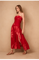 Vestido Cropped Estampa Orquidário