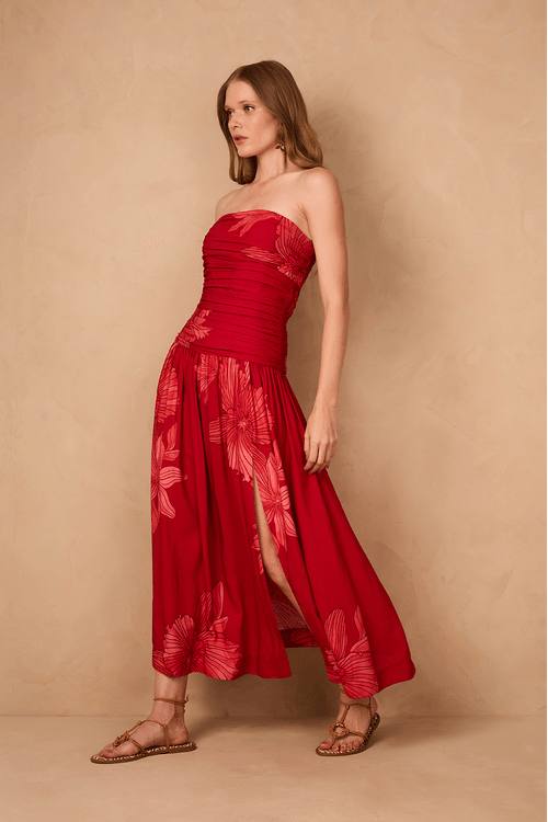 Vestido Cropped Estampa Orquidário