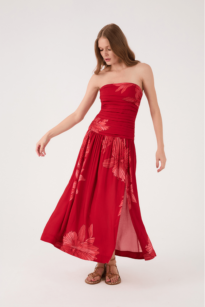 Vestido Cropped Estampa Orquidário