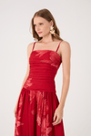 Vestido Cropped Estampa Orquidário