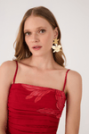 Vestido Cropped Estampa Orquidário
