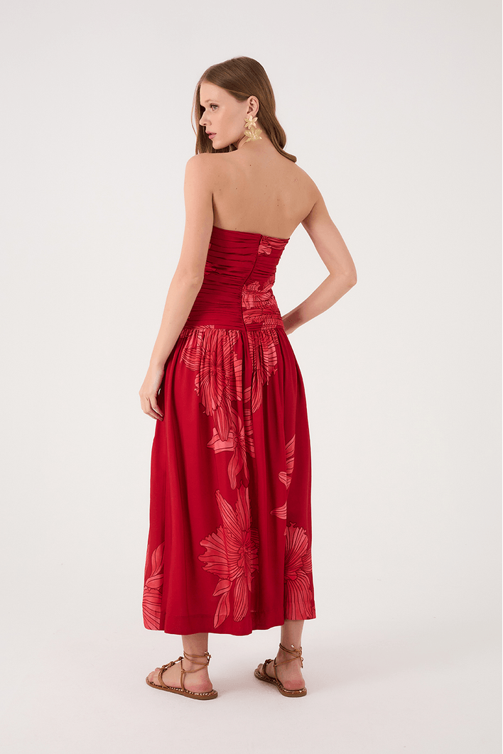 Vestido Cropped Estampa Orquidário