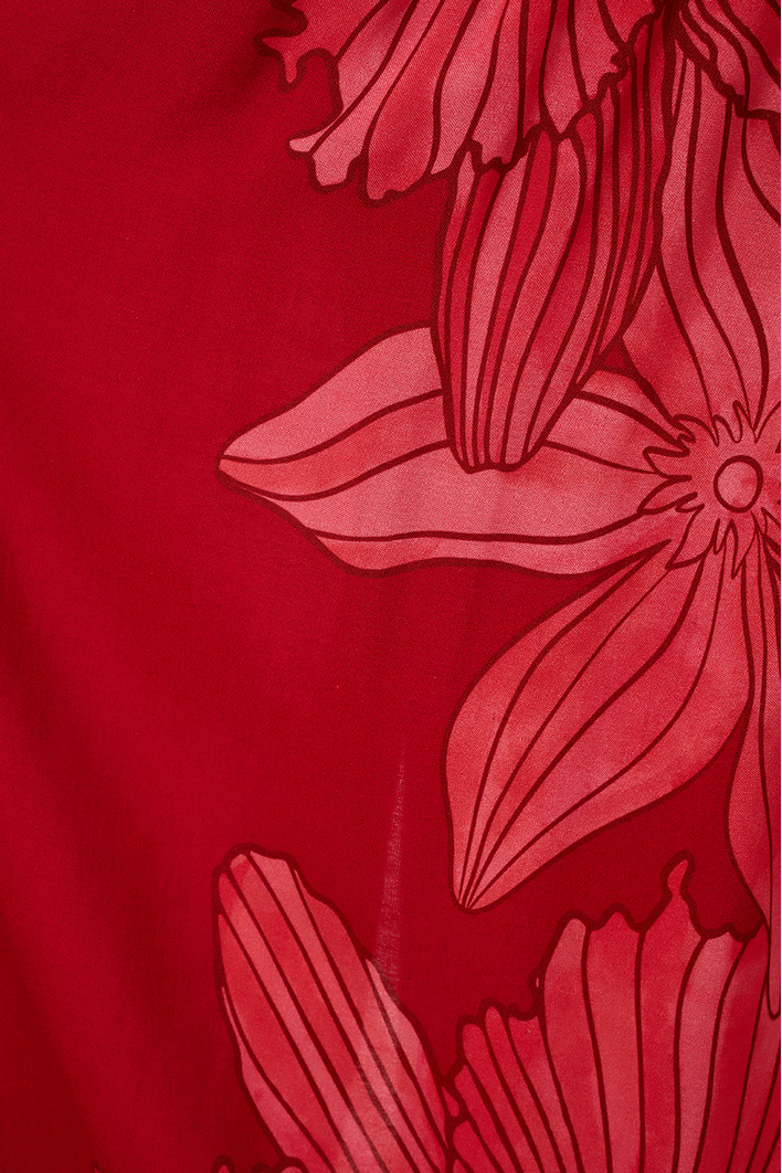Vestido Cropped Estampa Orquidário