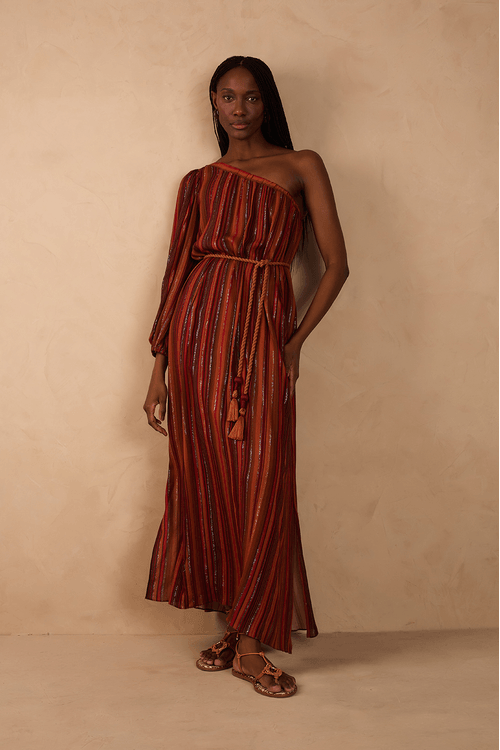 Vestido Cropped Lurex Estampa Refúgio