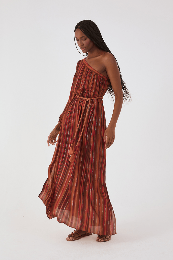 Vestido Cropped Lurex Estampa Refúgio