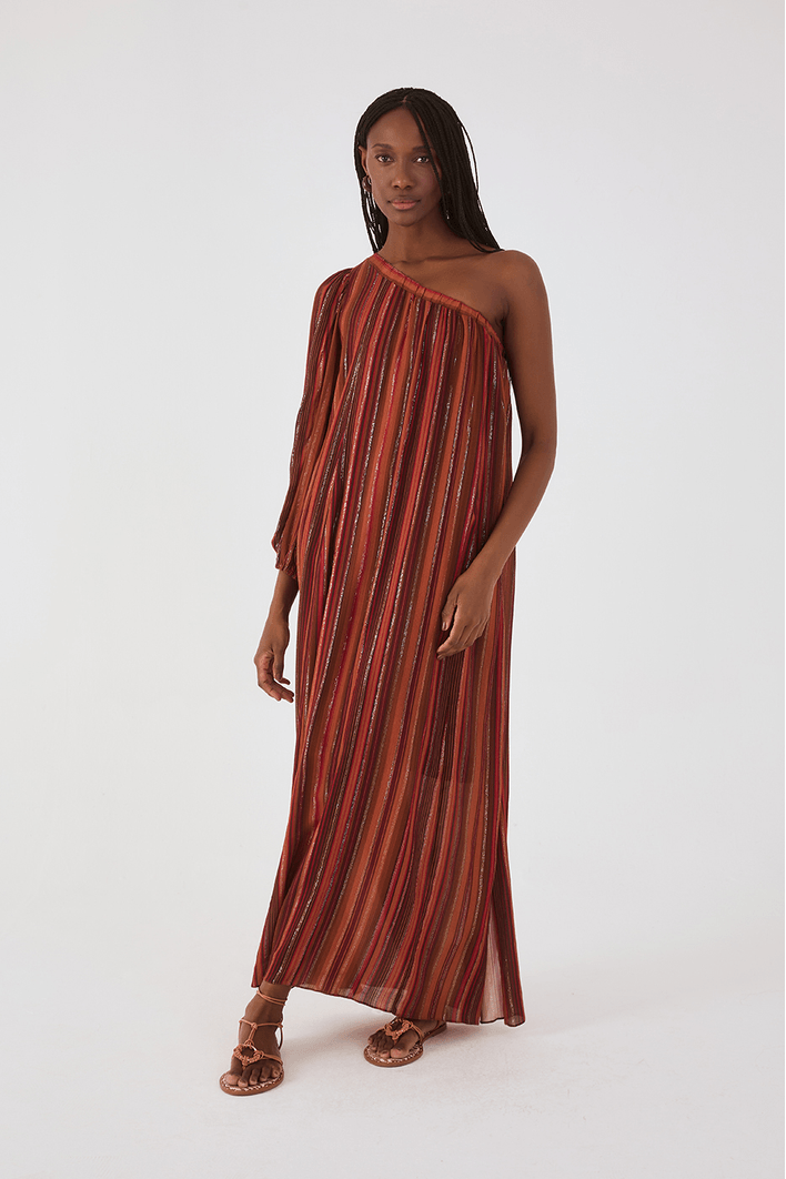 Vestido Cropped Lurex Estampa Refúgio