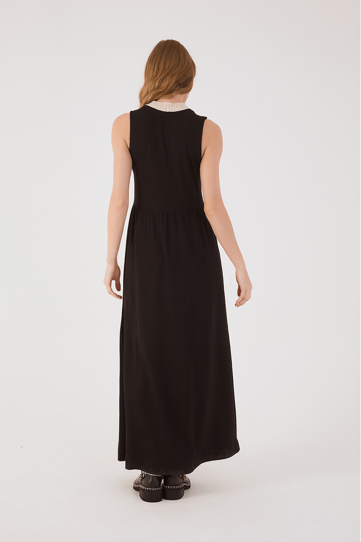 Vestido Malha Com Tricot