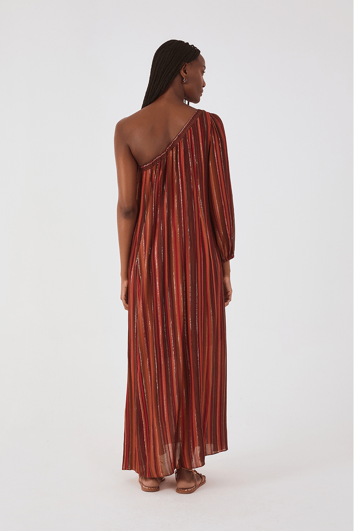 Vestido Cropped Lurex Estampa Refúgio