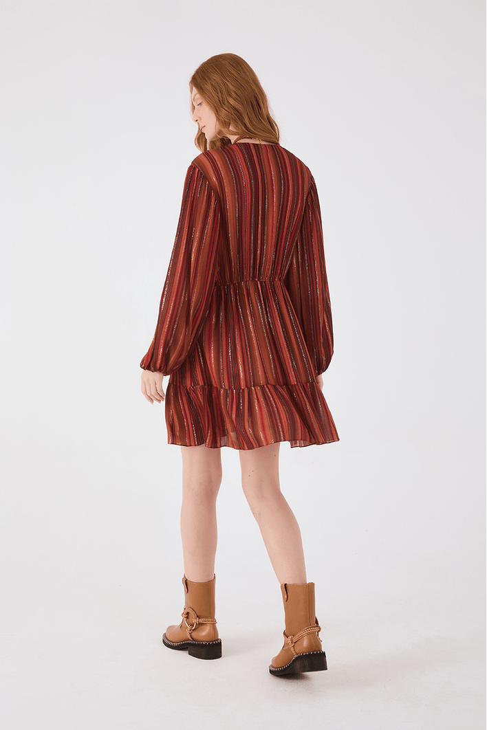 Vestido Lurex Estampa Refúgio