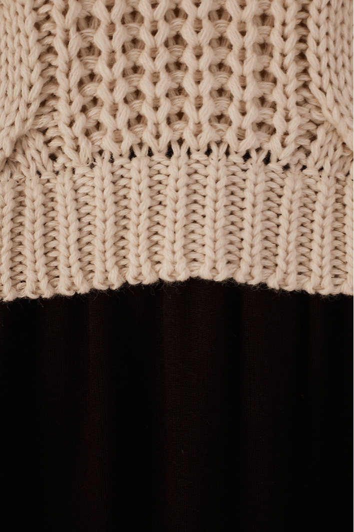 Vestido Malha Com Tricot