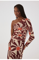 Blusa Franzida Tule Estampa Mormaço