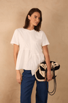 Blusa Babado Com Tecido