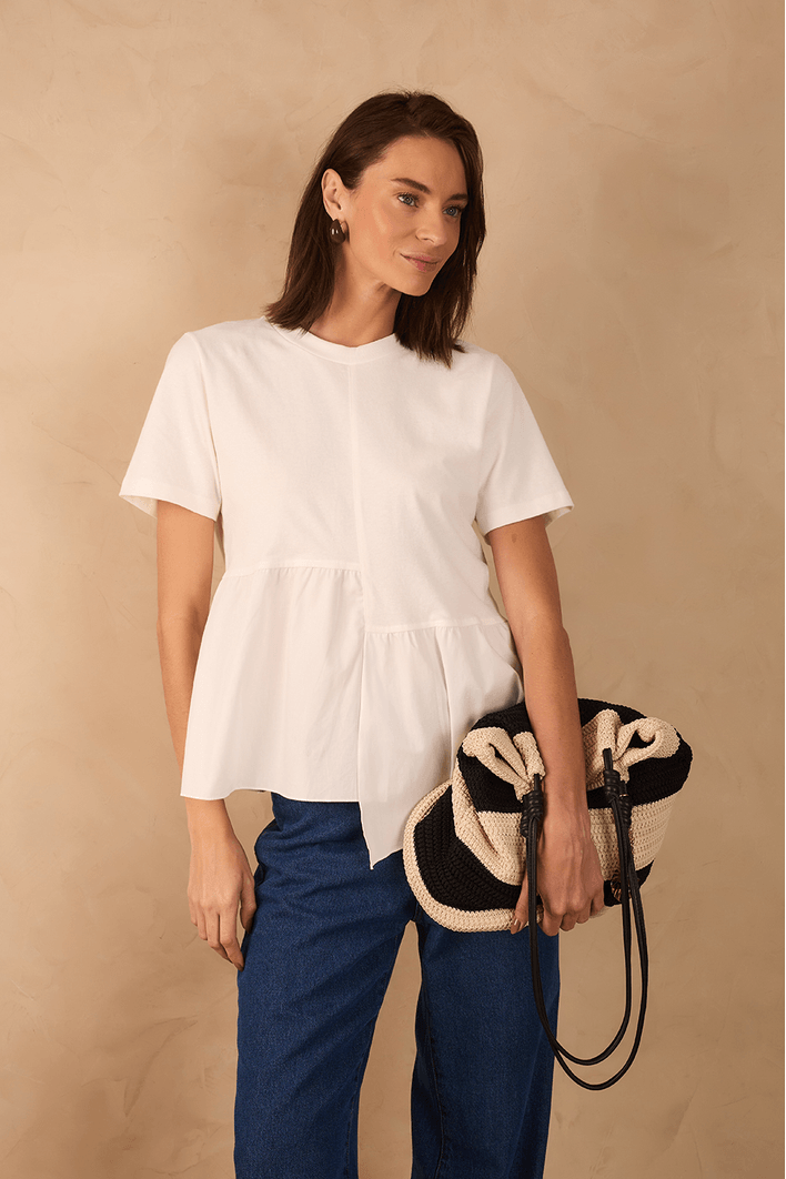 Blusa Babado Com Tecido