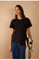 Blusa Babado Com Tecido