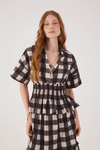 Blusa Algodão Xadrez Lastex