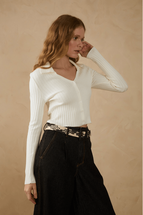Blusa Tricot Canelada