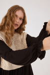 Blusa Manga Longa Malha Com Tricot