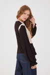 Blusa Manga Longa Malha Com Tricot