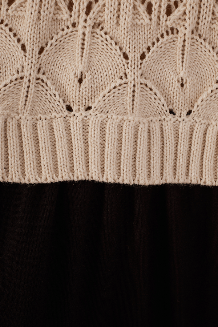 Blusa Manga Longa Malha Com Tricot