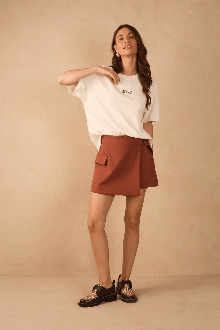 Short Saia Bolso Lateral