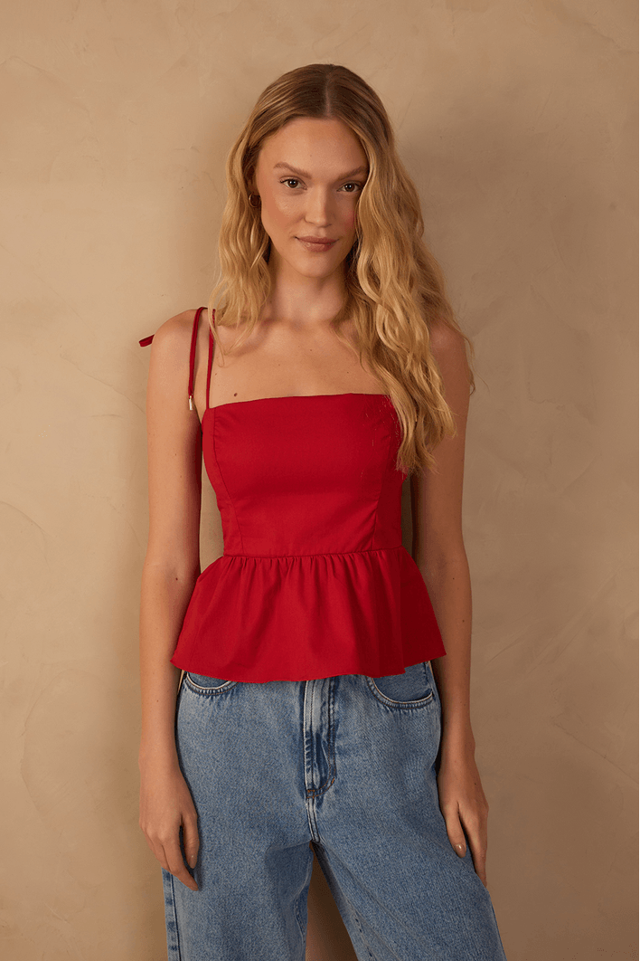 Blusa Algodao Alcinha Amarraçao