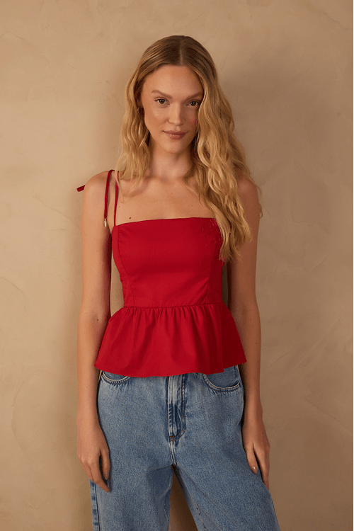Blusa Algodao Alcinha Amarraçao
