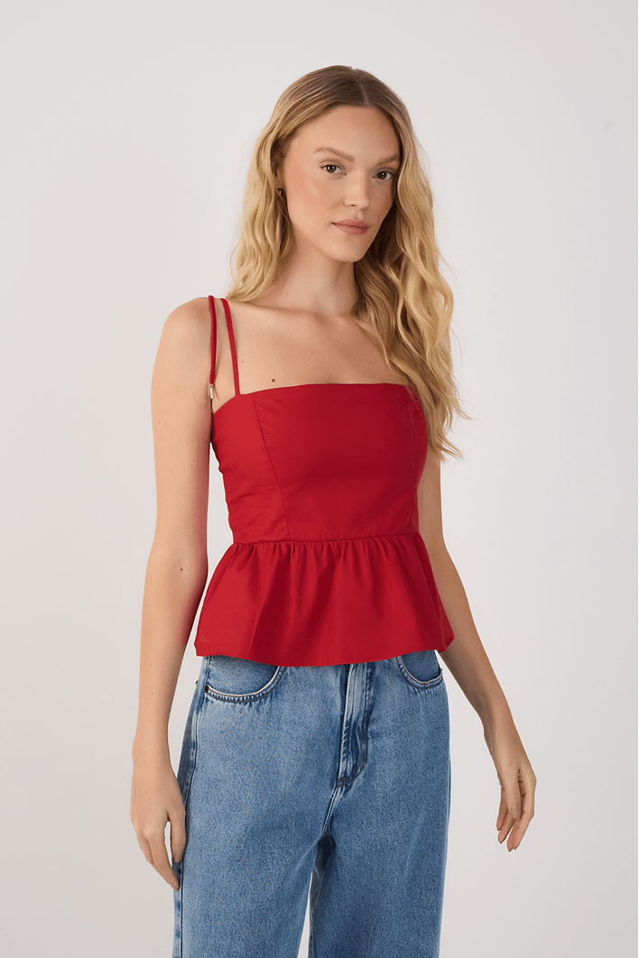 Blusa Algodao Alcinha Amarraçao