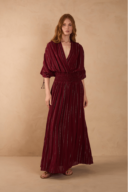 Vestido Longo Lurex Pala Lastex
