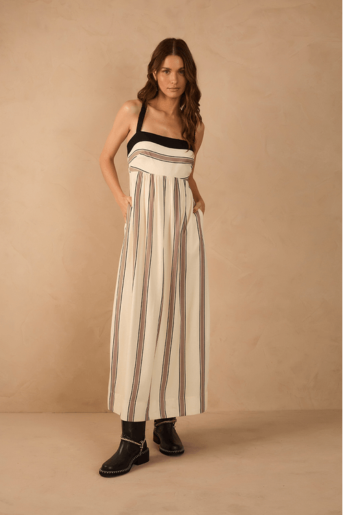 Vestido Midi Linho Estampa Parque