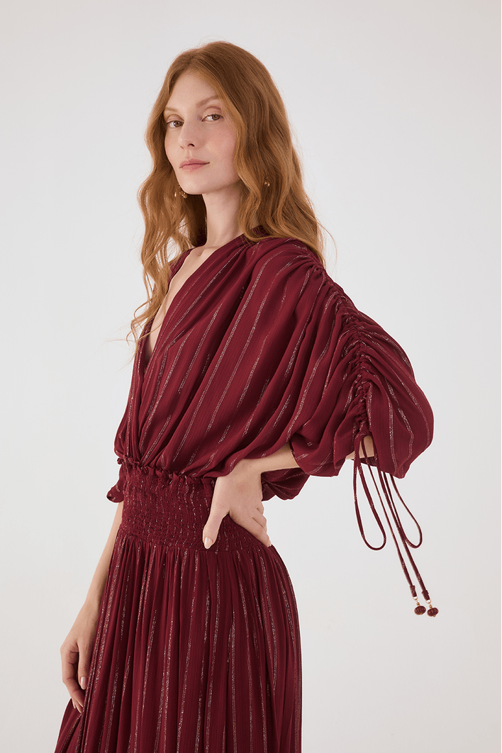 Vestido Longo Lurex Pala Lastex