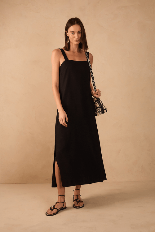 Vestido Cropped Linho Quadradinho
