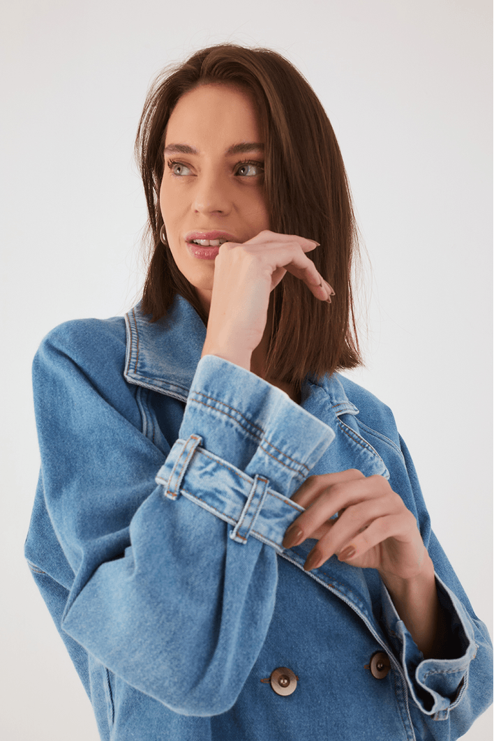Trench Coat Jeans Cropped