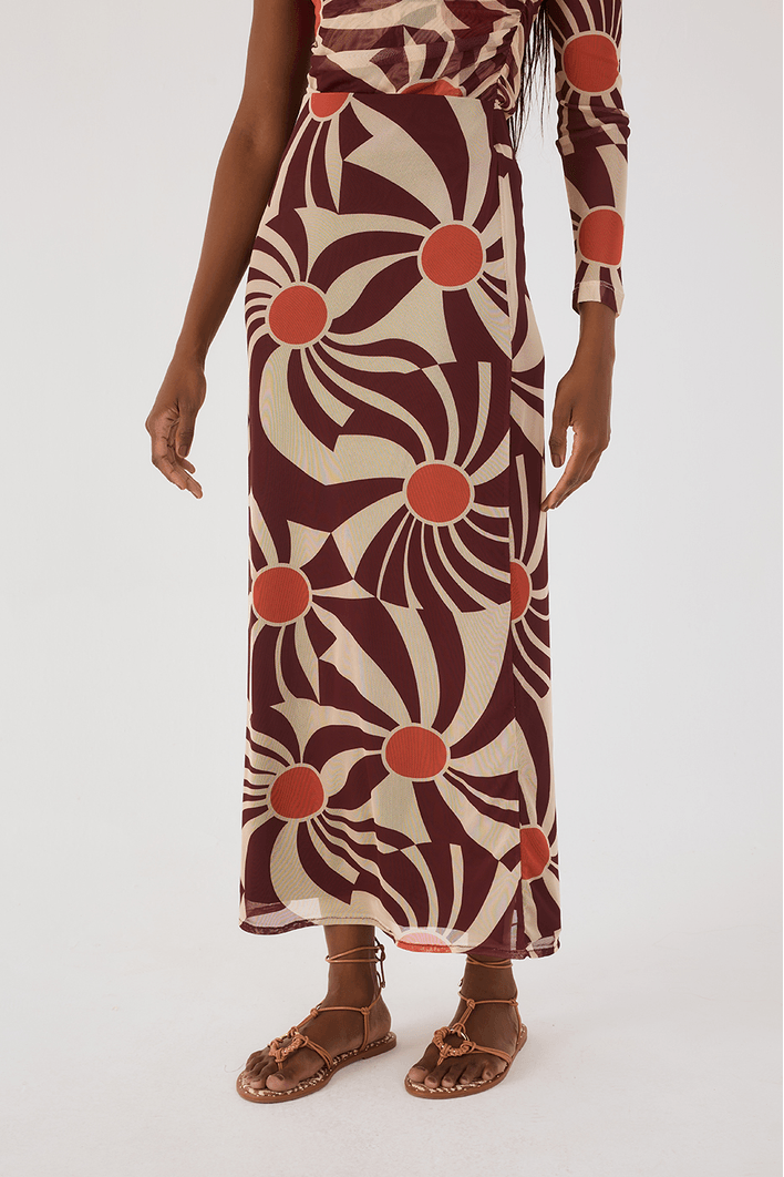 Saia Cropped Tule Estampa Mormaço