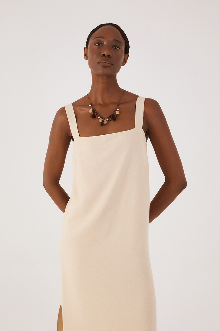 Vestido Cropped Linho Quadradinho