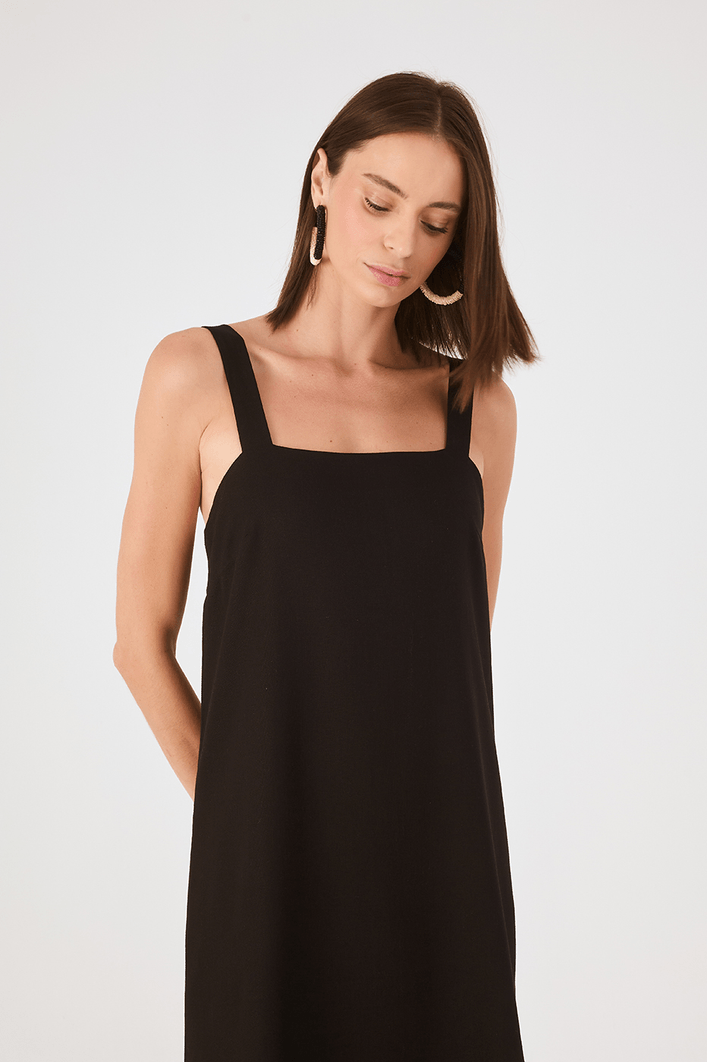 Vestido Cropped Linho Quadradinho